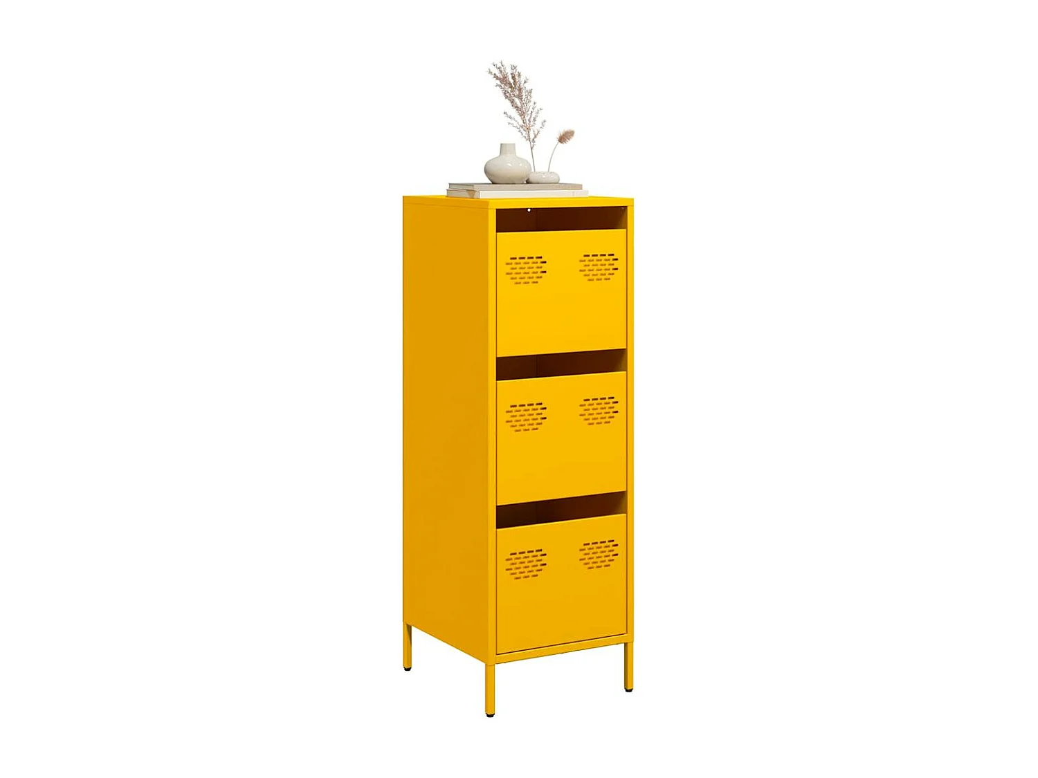 Buffet haut jaune moutarde 39x35x103,5 cm acier