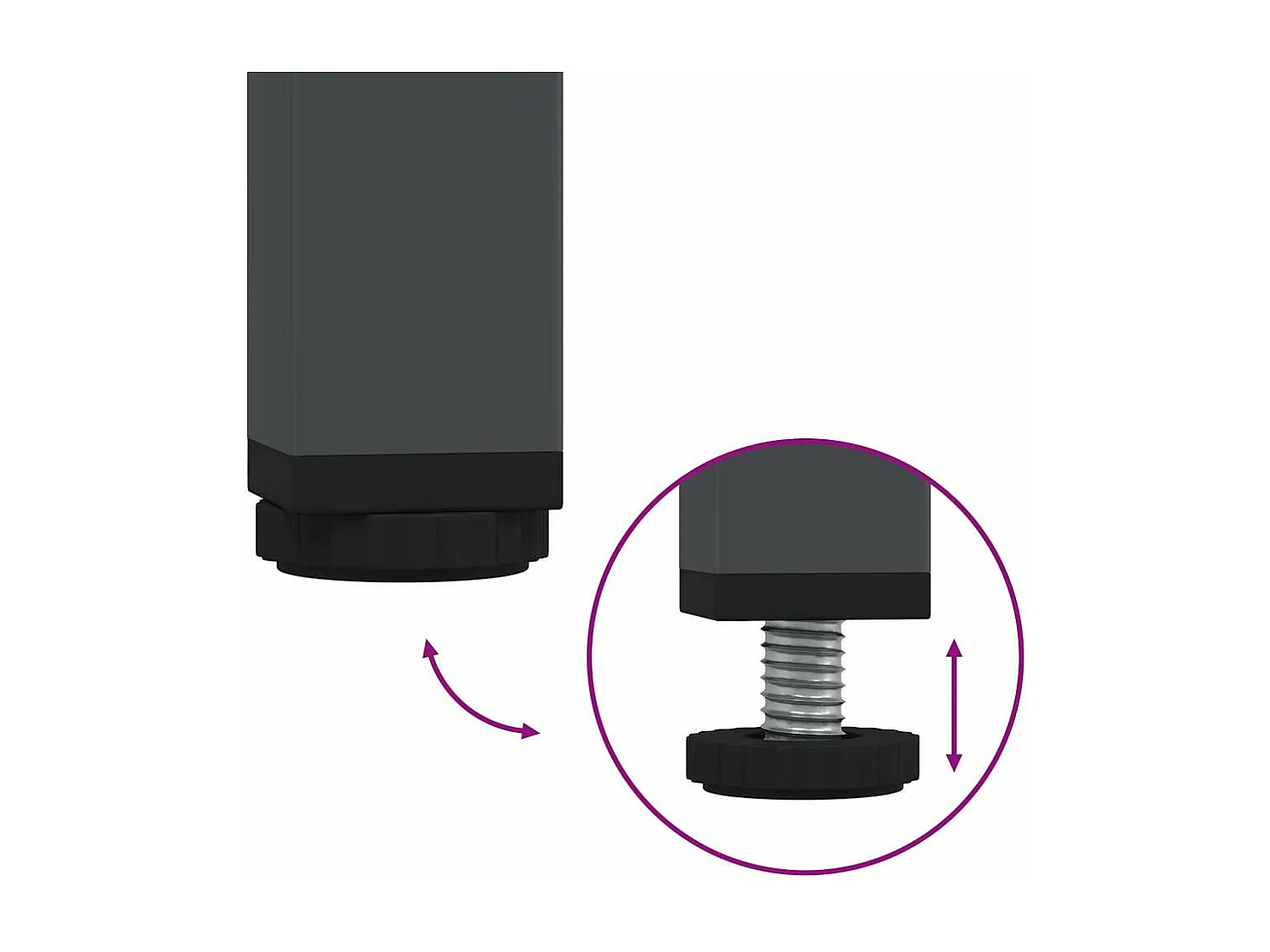 Aparador acero gris antracita 35x39x103,5 cm