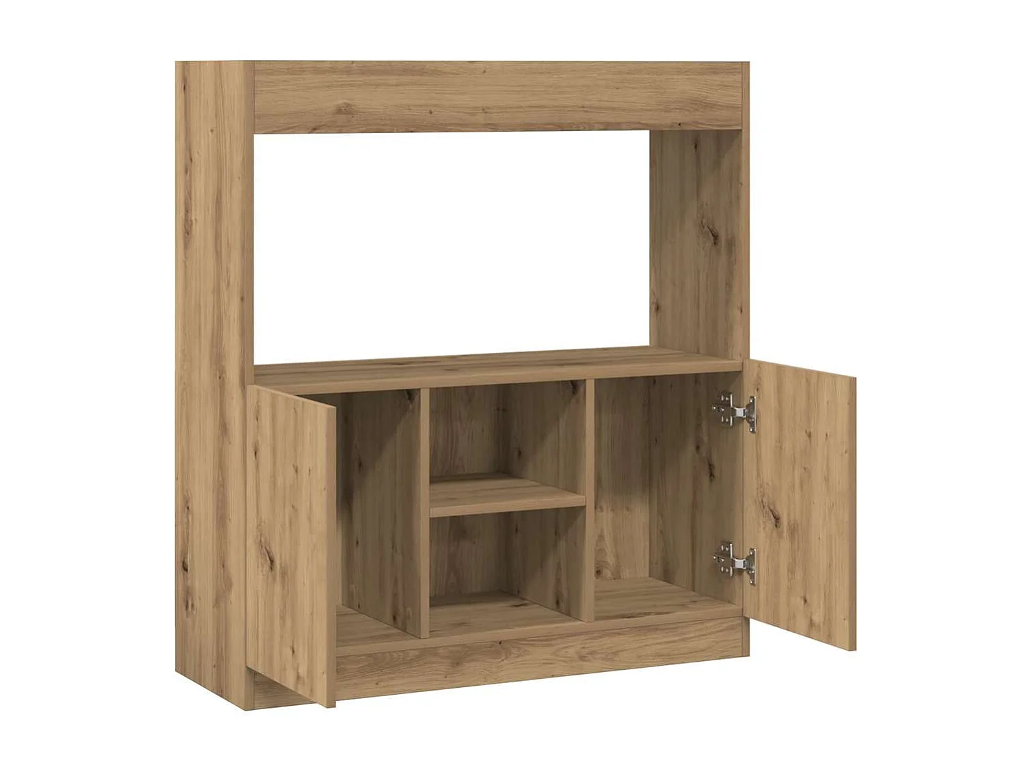 Buffet haut chêne artisanal 92x33x100 cm bois d'ingénierie