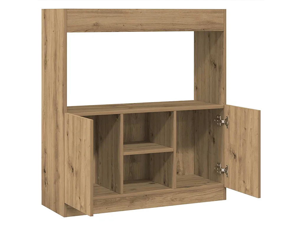 Buffet haut chêne artisanal 92x33x100 cm bois d'ingénierie