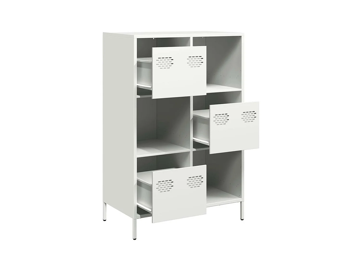 Hoge kast 68x39x103,5 cm staal wit