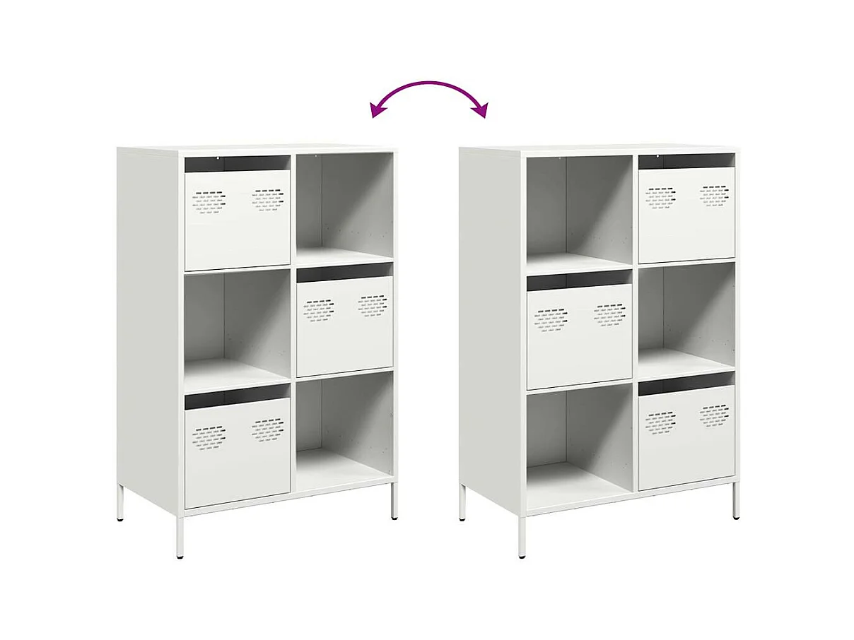 Hoge kast 68x39x103,5 cm staal wit