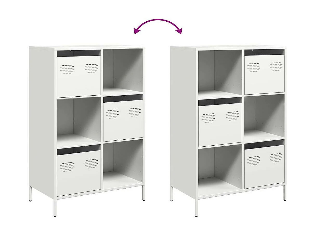 Buffet haut blanc 68x39x103,5 cm acier