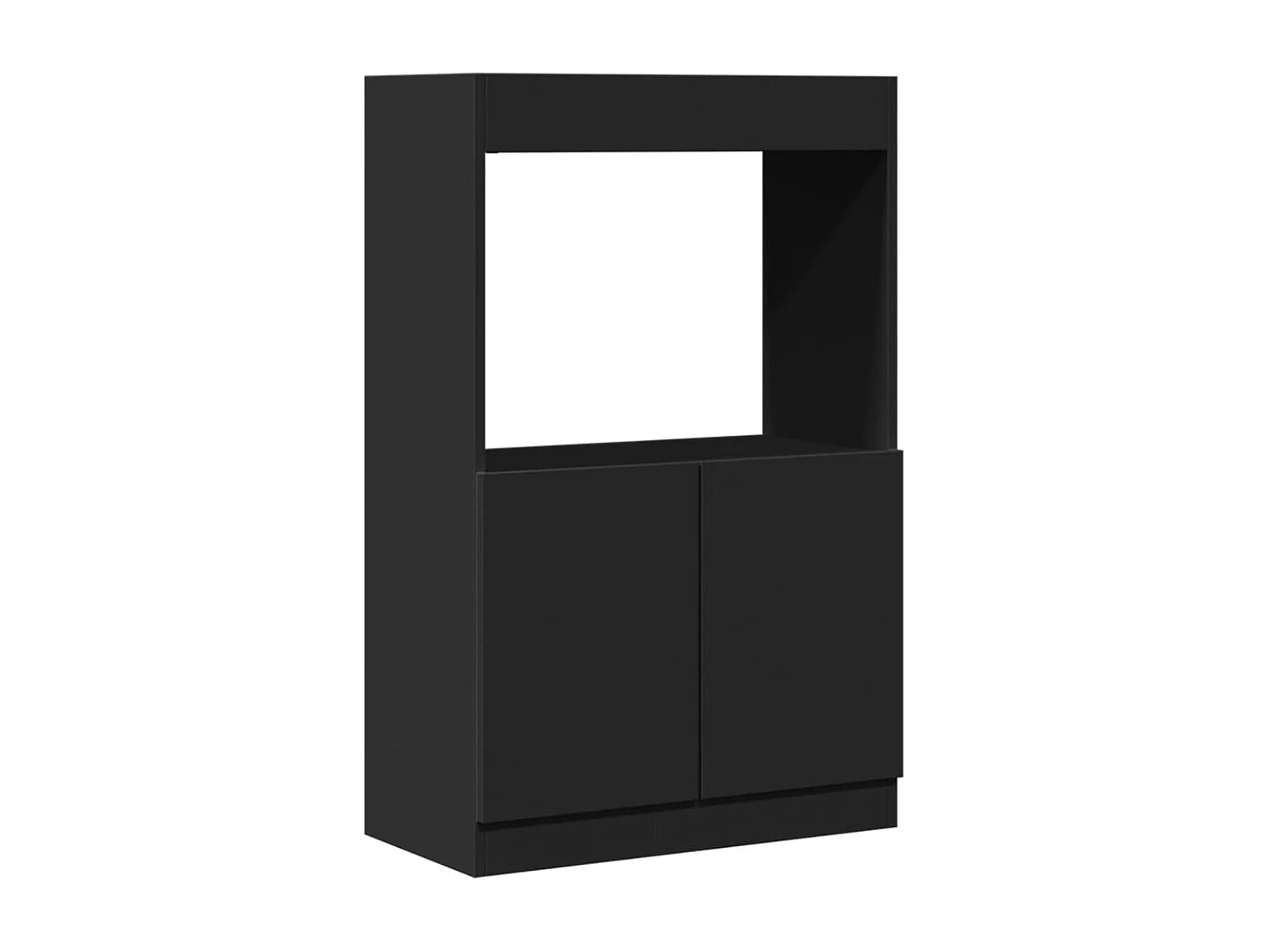 Buffet haut noir 63x33x100 cm bois d'ingénierie