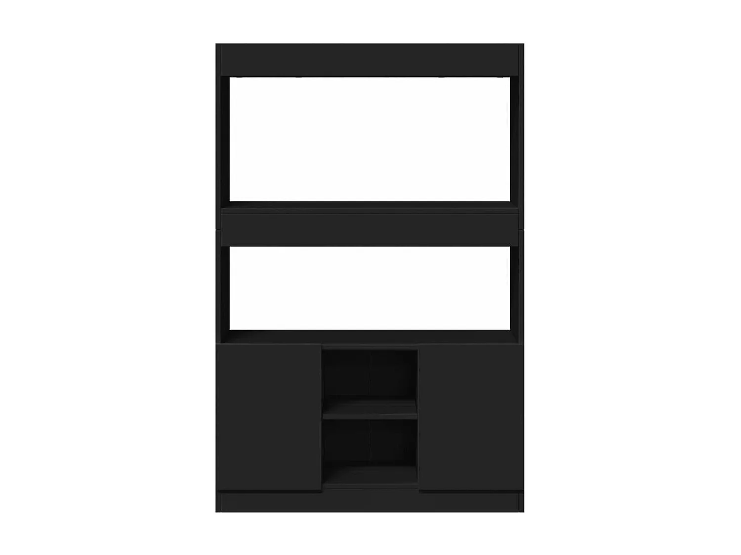 Buffet haut noir 92x33x140 cm bois d'ingénierie