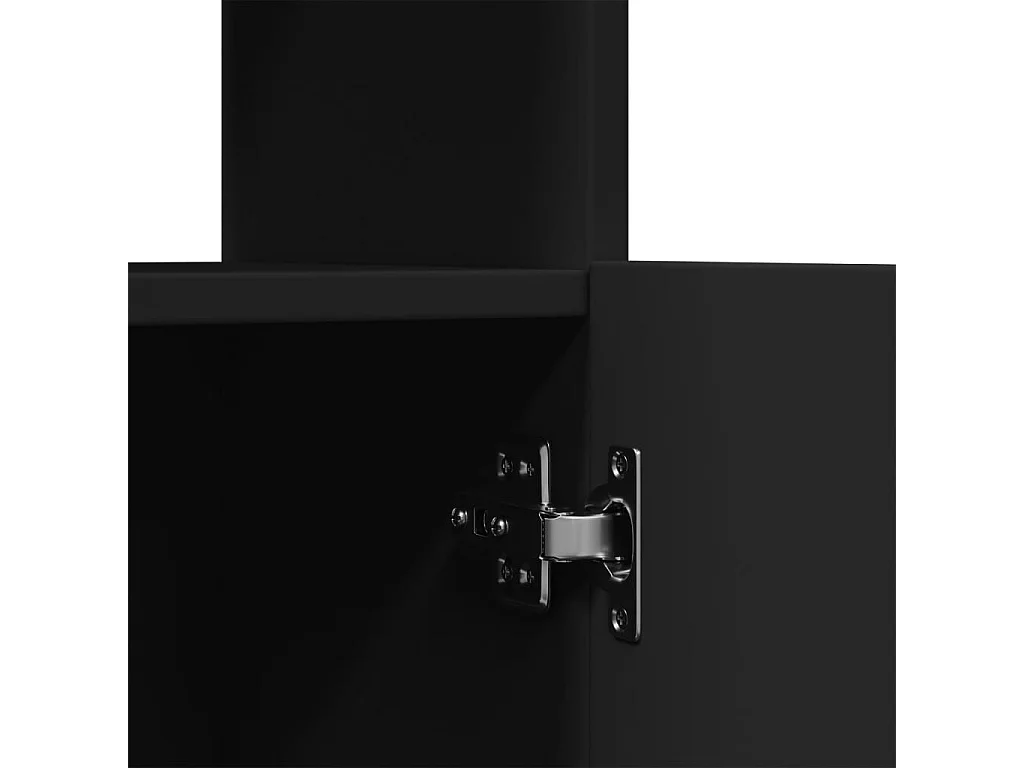 Buffet haut noir 92x33x140 cm bois d'ingénierie