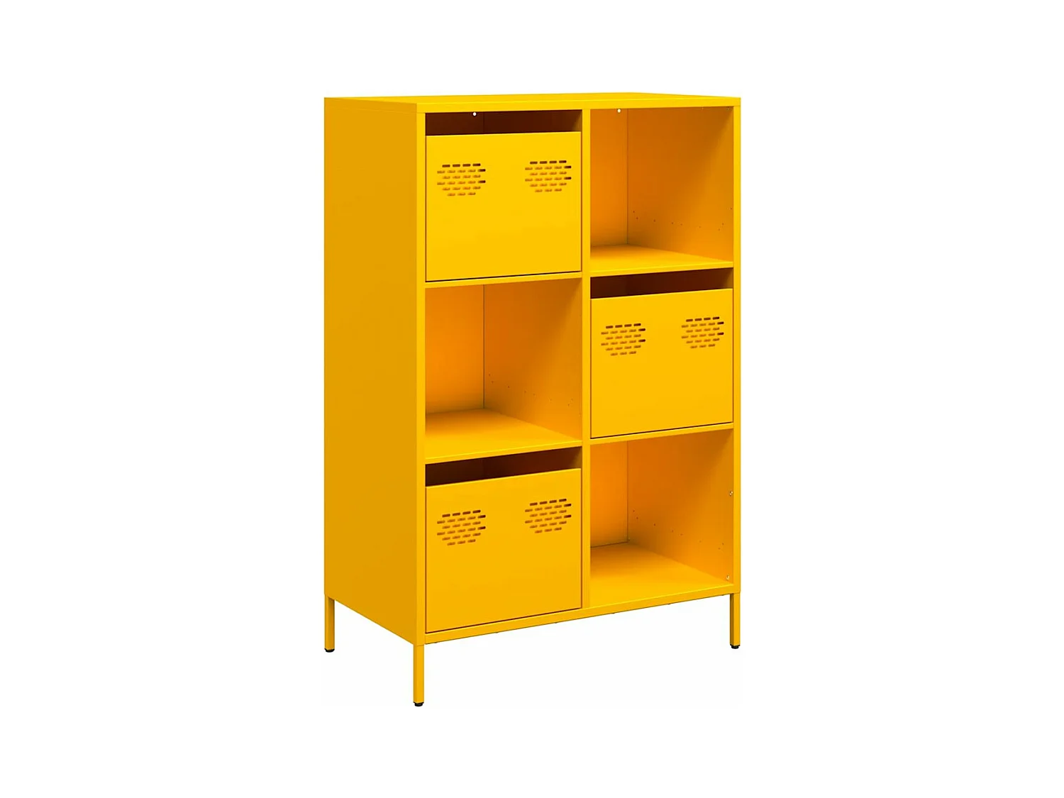 Buffet haut jaune moutarde 68x39x103,5 cm acier