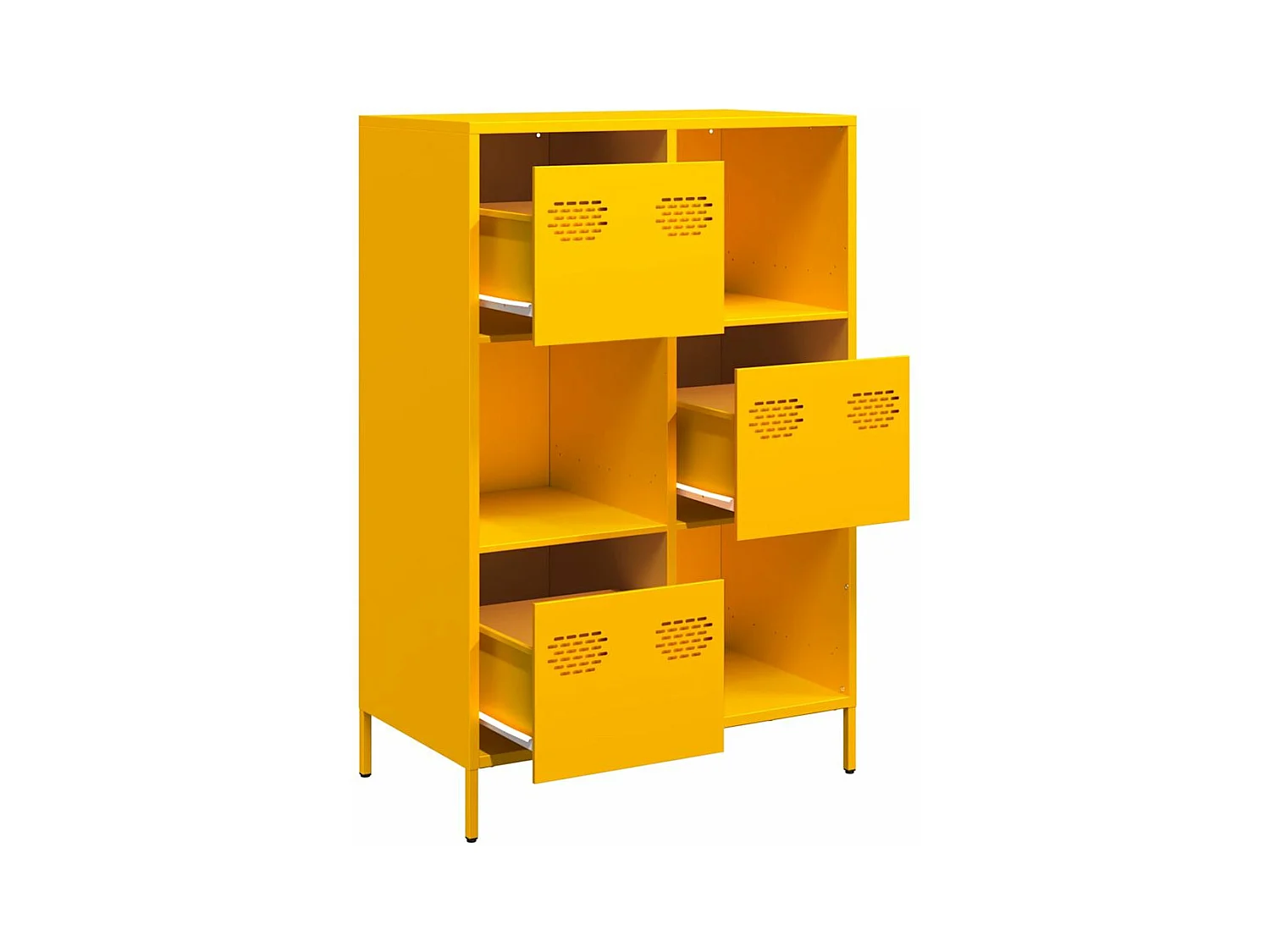 Buffet haut jaune moutarde 68x39x103,5 cm acier