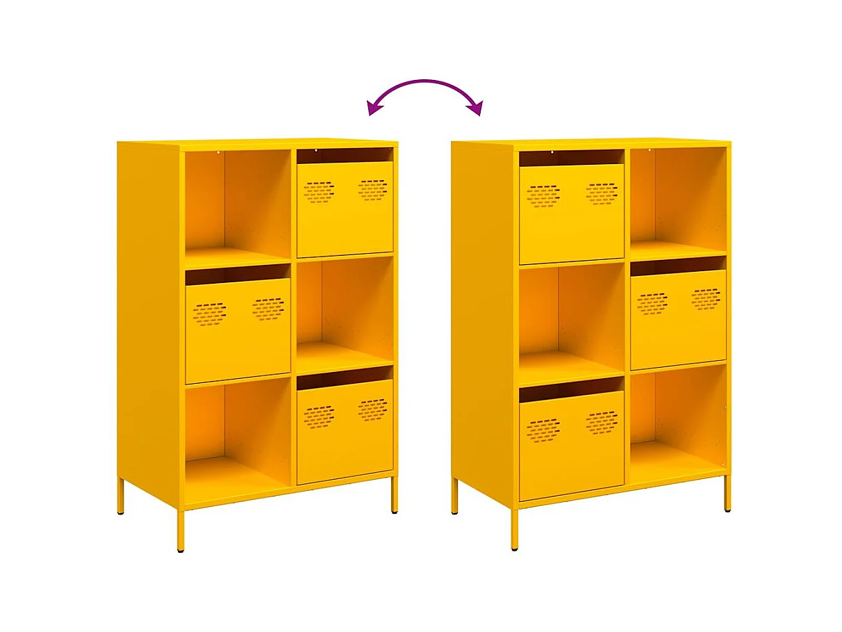 Buffet haut jaune moutarde 68x39x103,5 cm acier