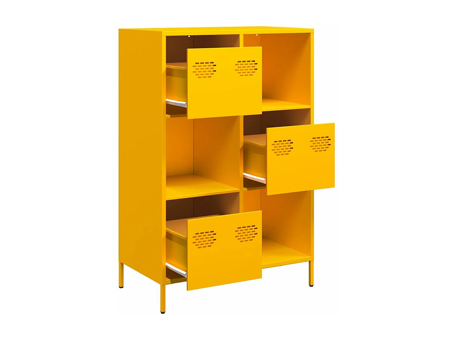 Buffet haut jaune moutarde 68x39x103,5 cm acier