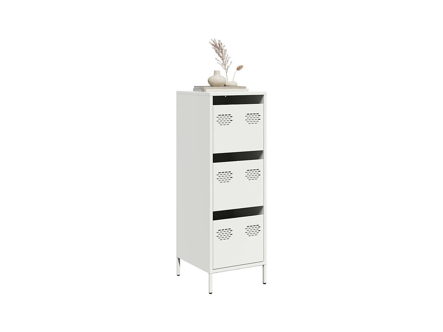 Buffet haut blanc 39x35x103,5 cm acier