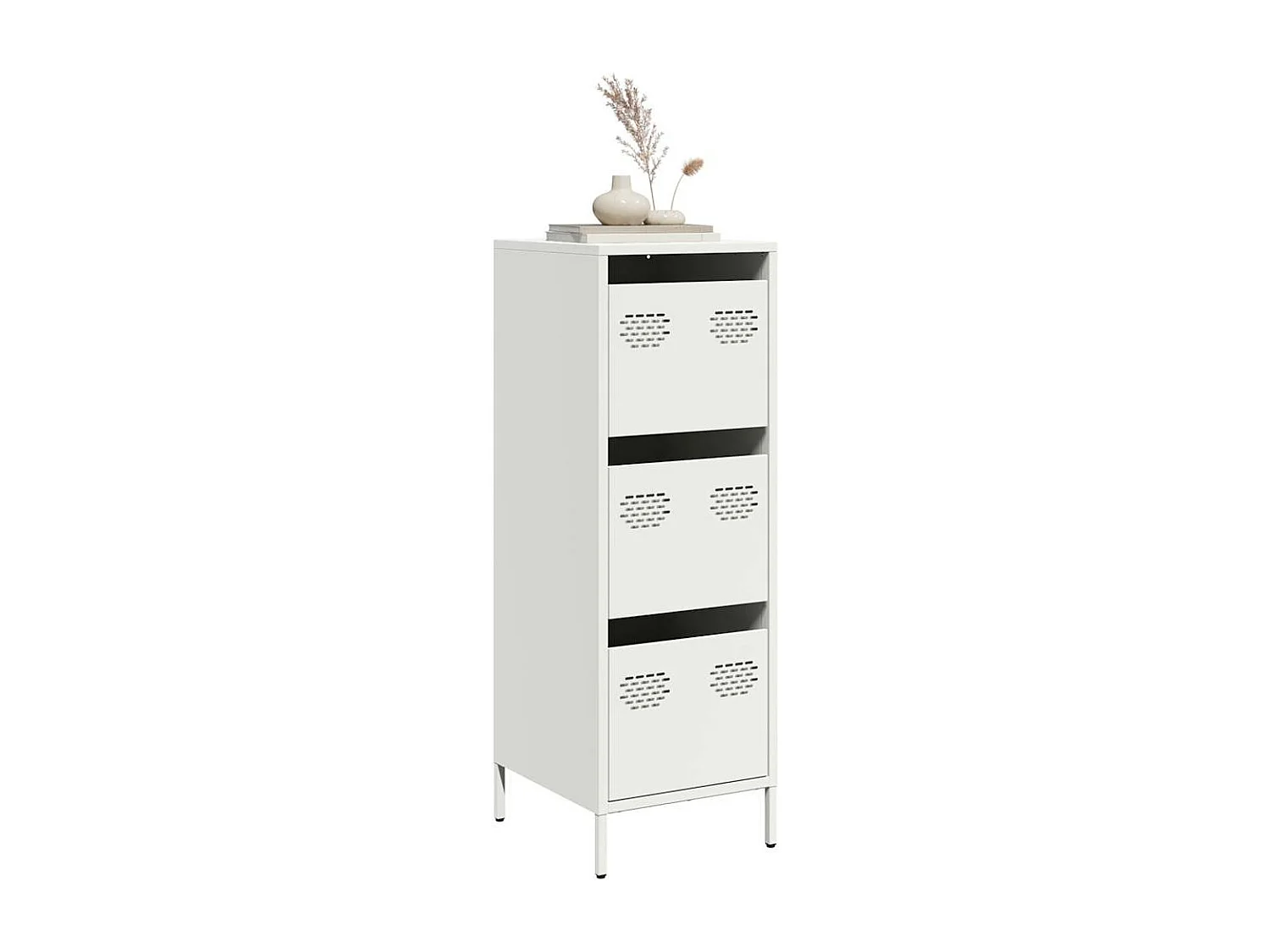 Buffet haut blanc 39x35x103,5 cm acier