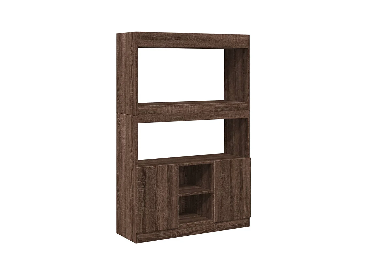 Buffet haut chêne marron 92x33x140 cm bois d'ingénierie