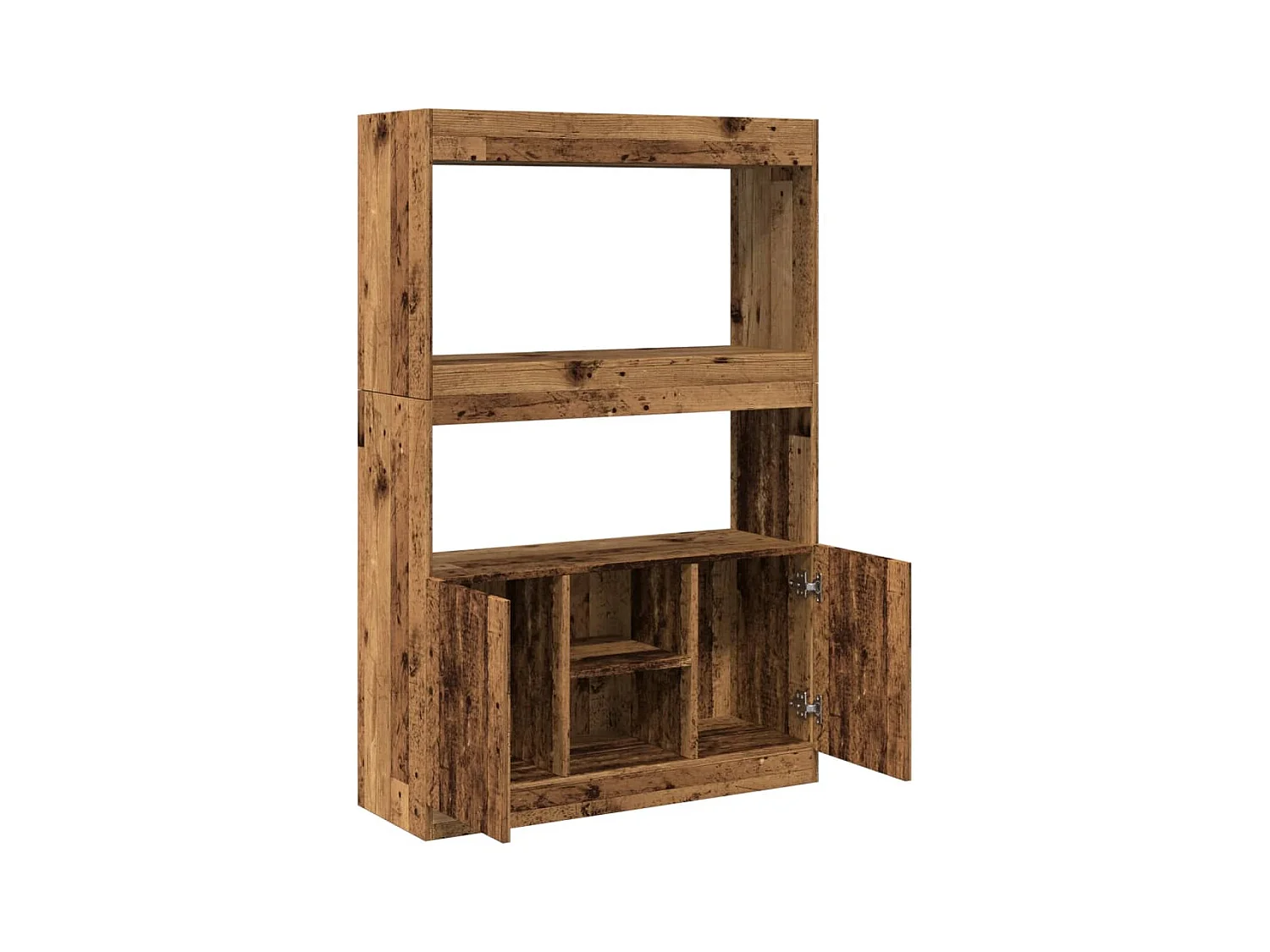 Buffet haut vieux bois 92x33x140 cm bois d'ingénierie