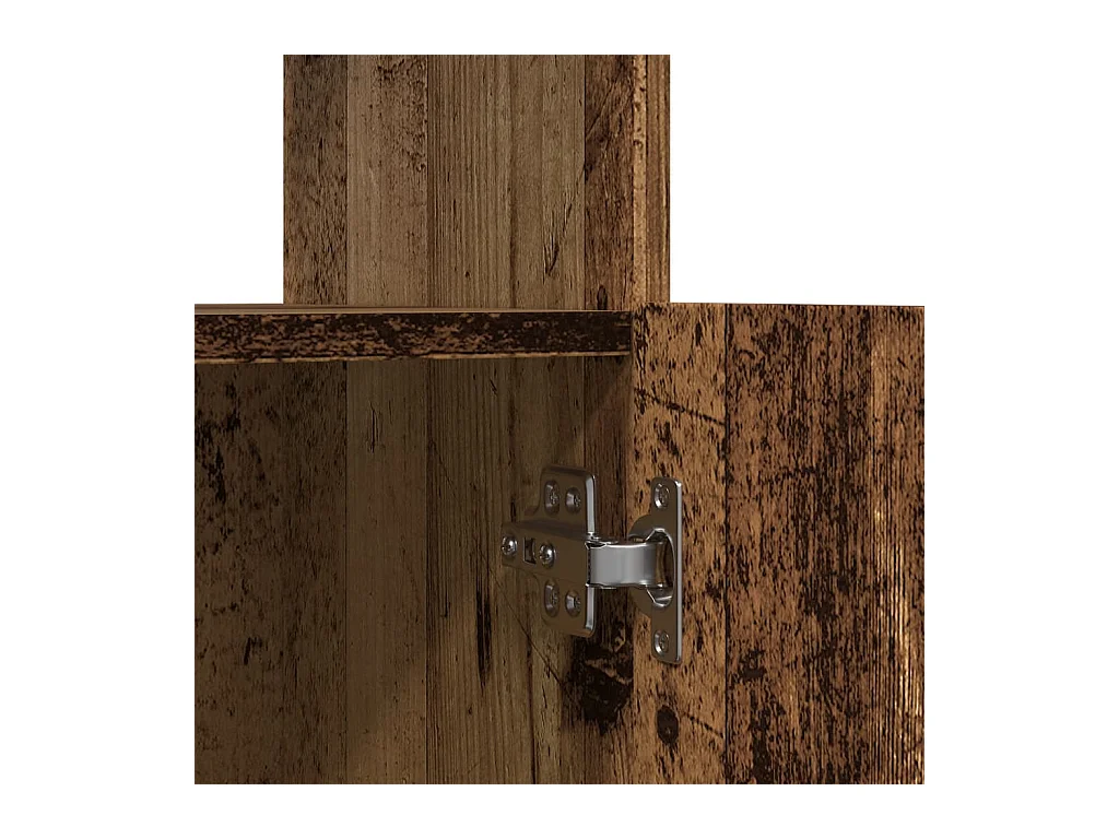 Buffet haut vieux bois 92x33x140 cm bois d'ingénierie