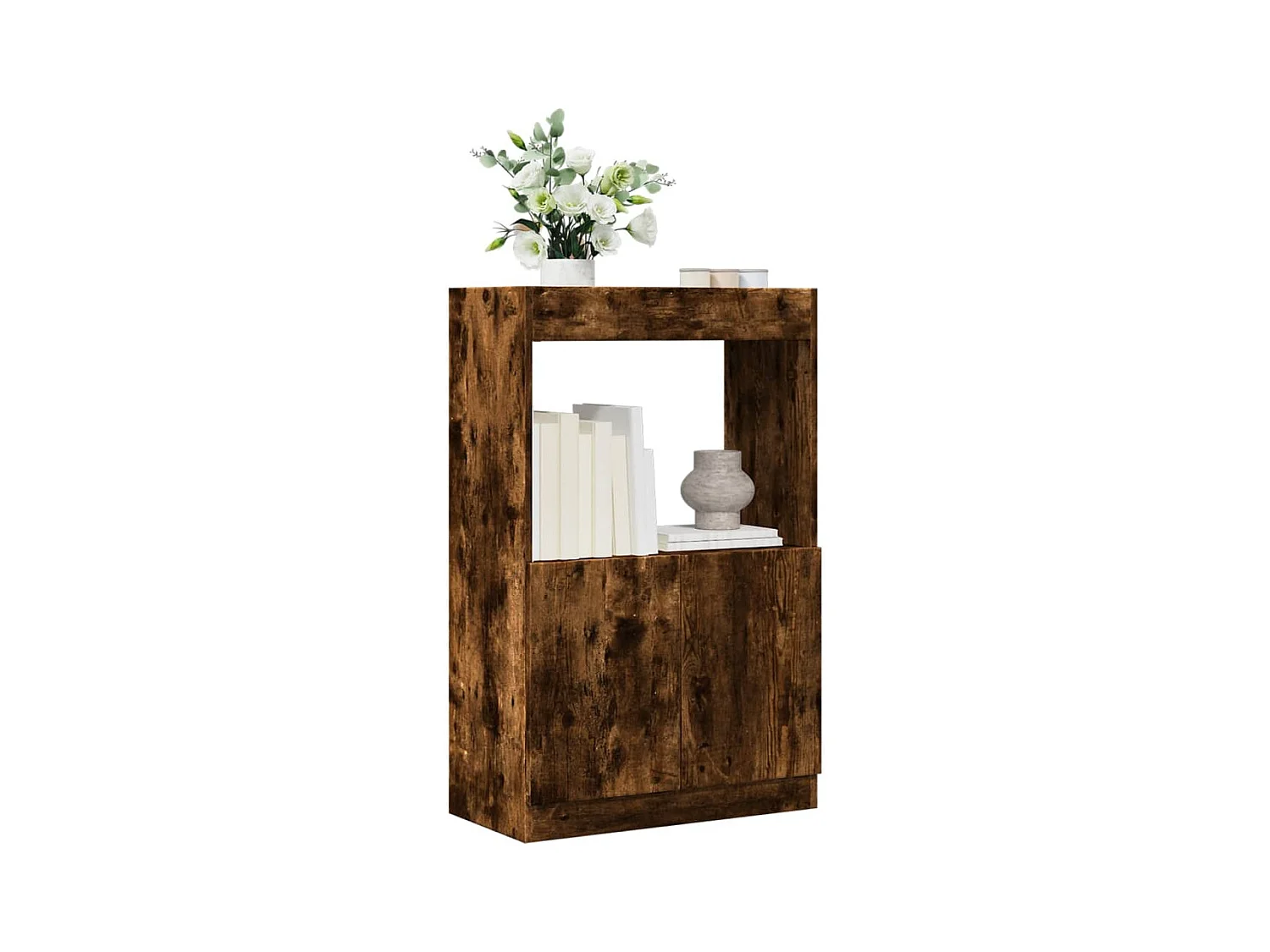 Buffet haut chêne fumé 63x33x100 cm bois d'ingénierie