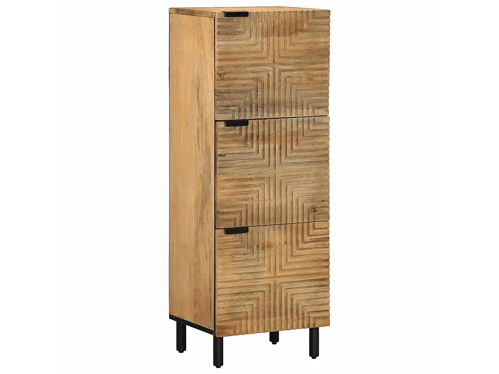 Aparador alto madera maciza de mango marrón 40x33x110 cm