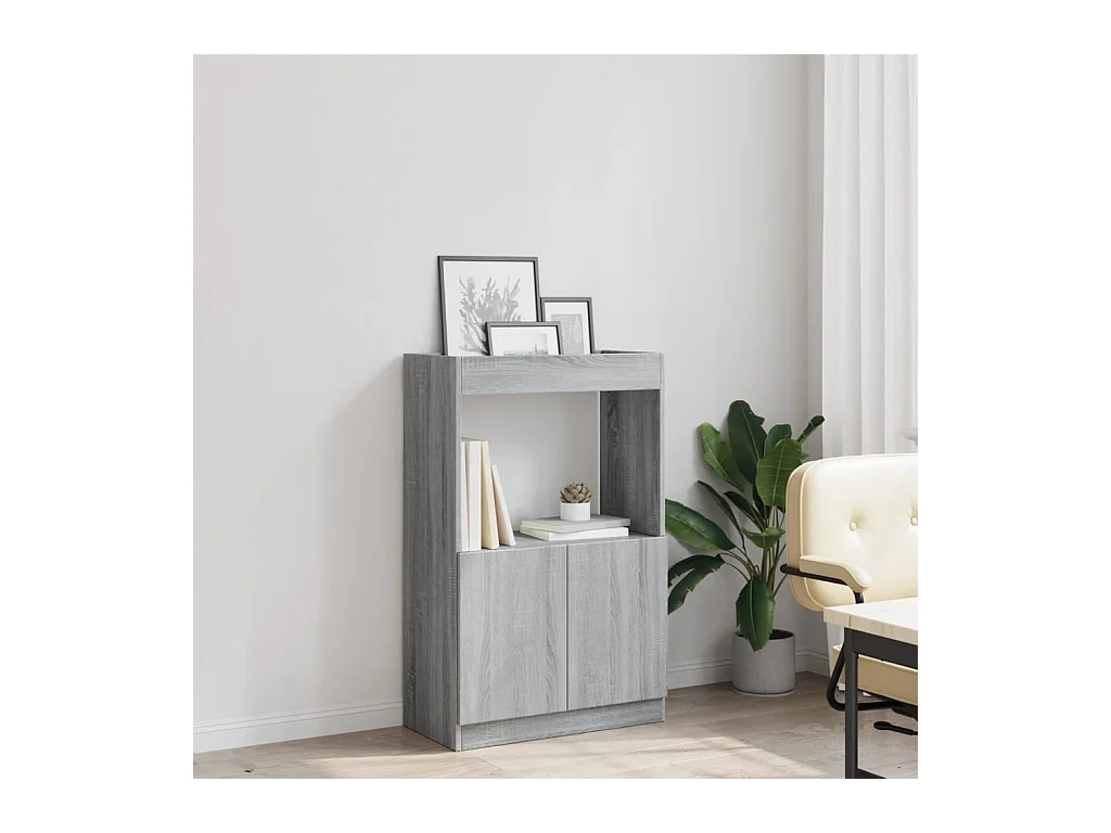 Buffet haut sonoma gris 63x33x100 cm bois d'ingénierie