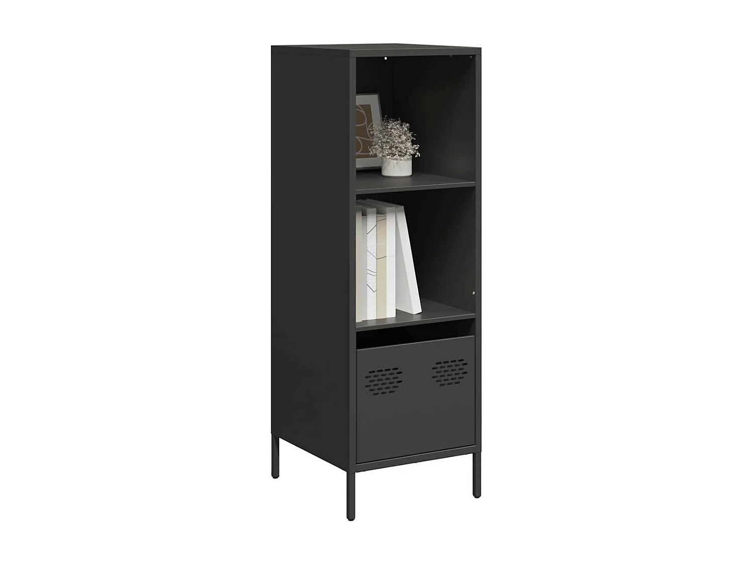 Buffet haut noir 35x39x103,5 cm acier