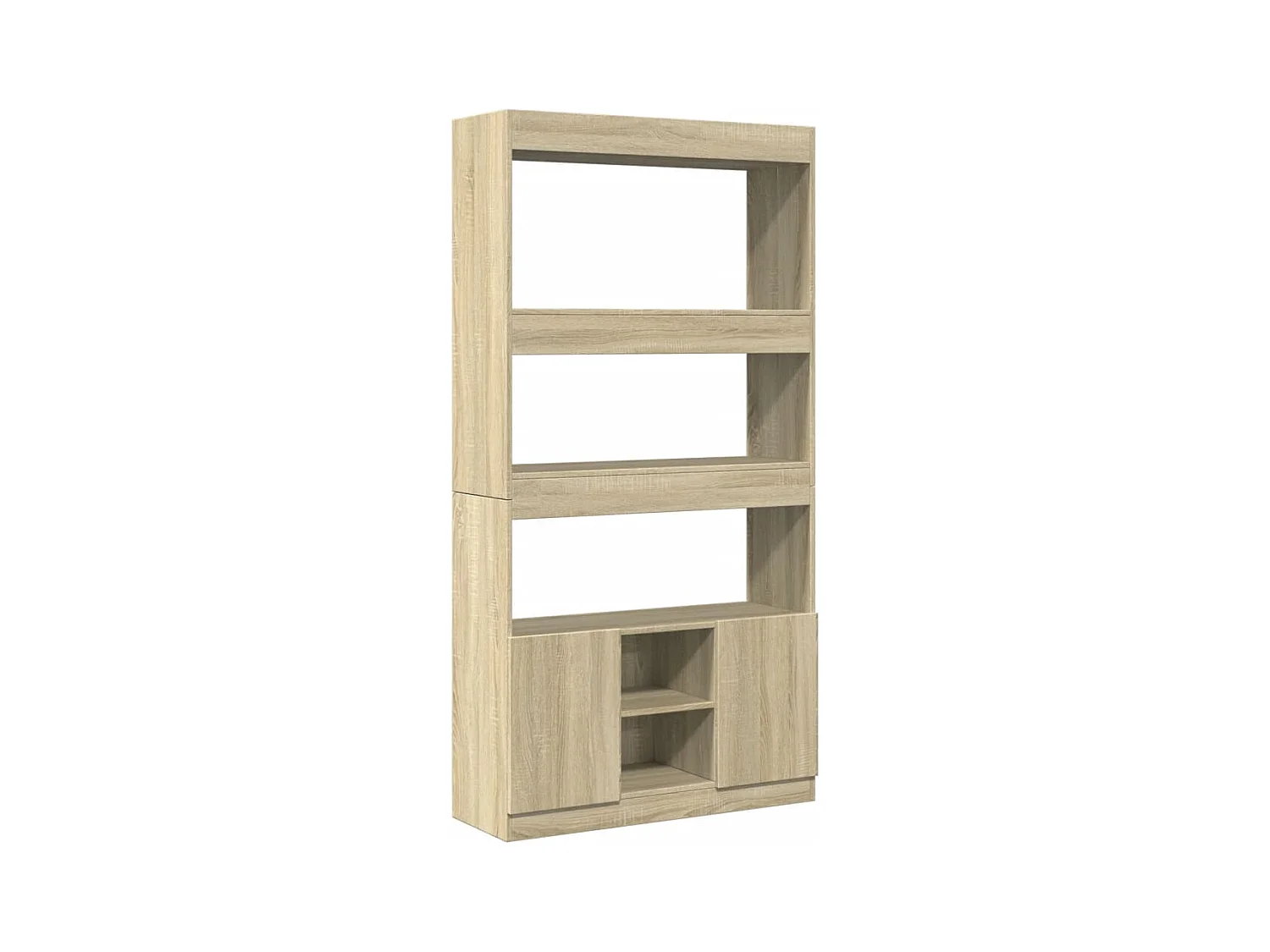 Buffet haut chêne sonoma 92x33x180 cm bois d'ingénierie