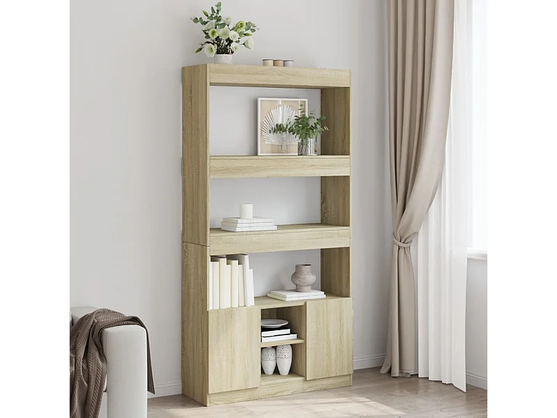 Highboard Sonoma-Eiche 92x33x180 cm Holzwerkstoff