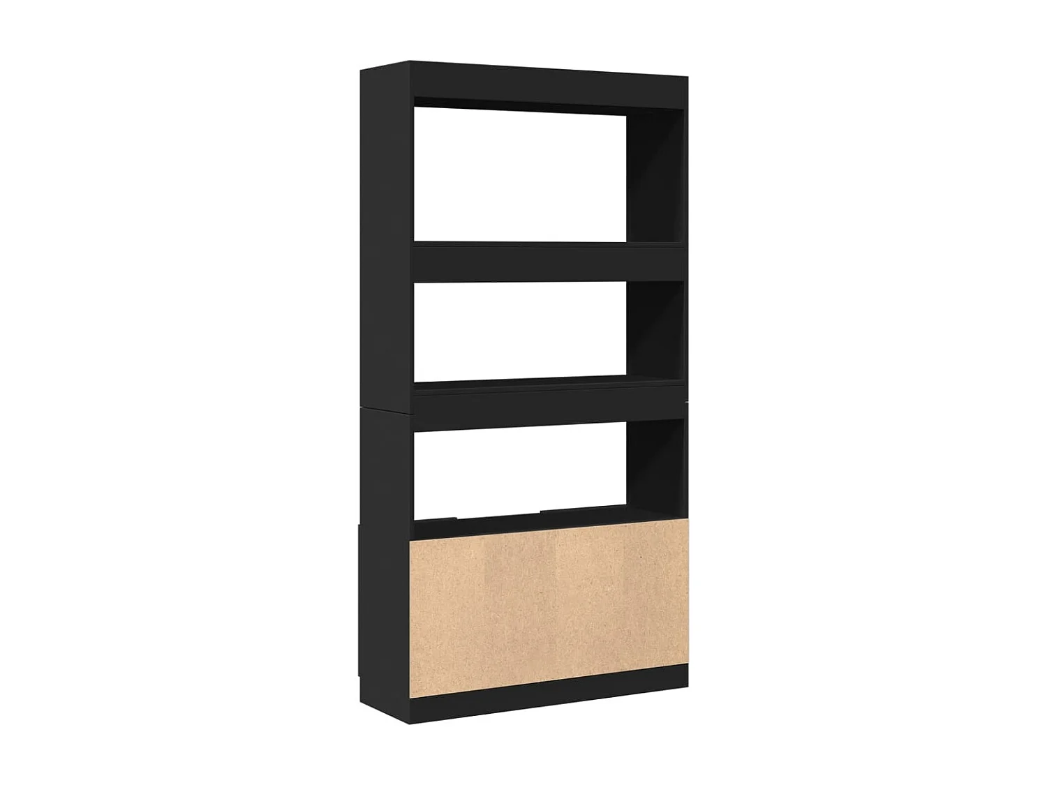 Buffet haut noir 92x33x180 cm bois d'ingénierie