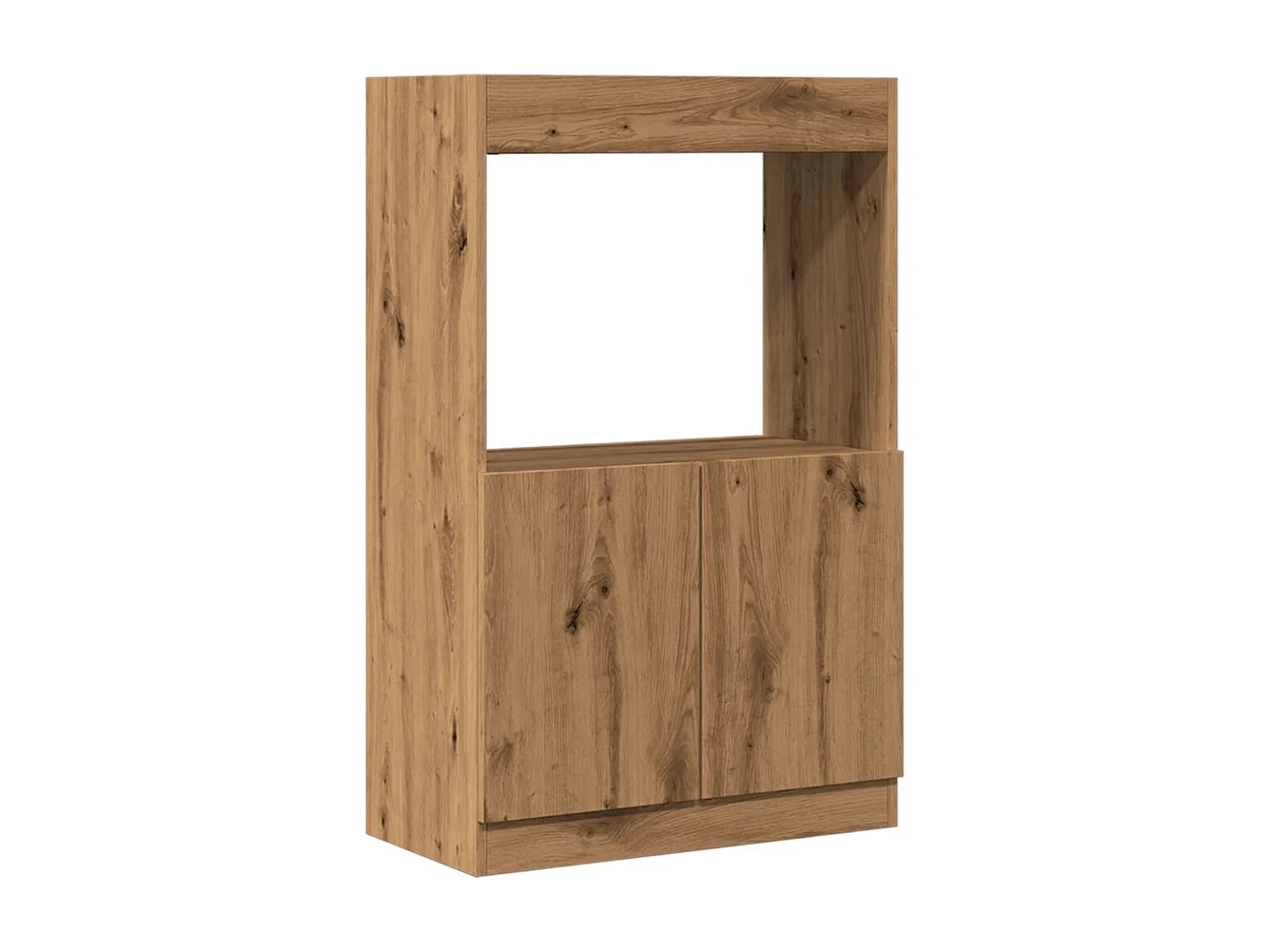 Hoge kast 63x33x100 cm bewerkt hout artisanaal eikenkleurig