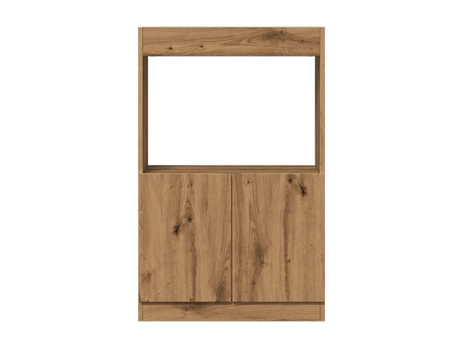 Hoge kast 63x33x100 cm bewerkt hout artisanaal eikenkleurig