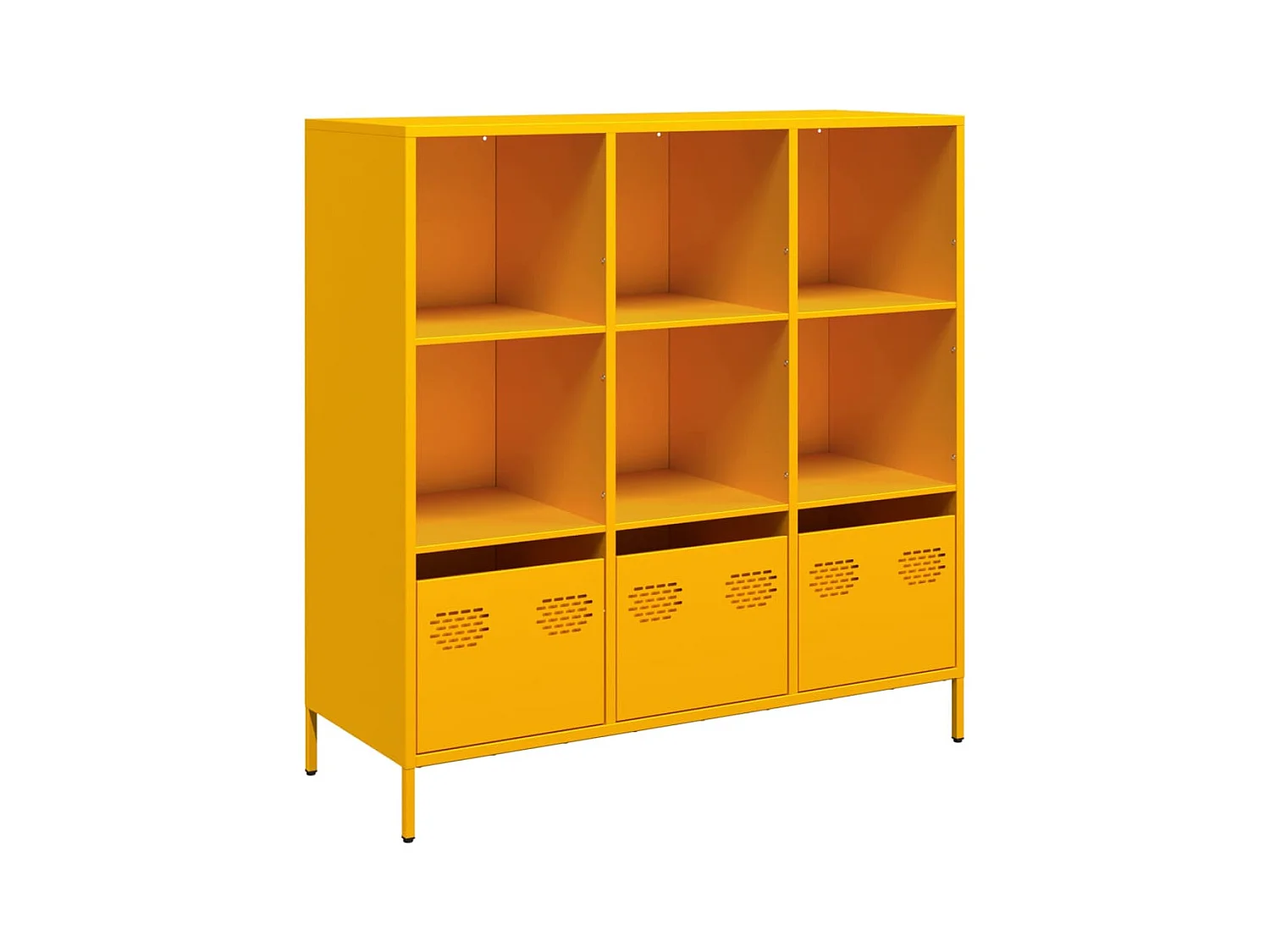 Buffet haut jaune moutarde 101,5x39x103,5 cm acier