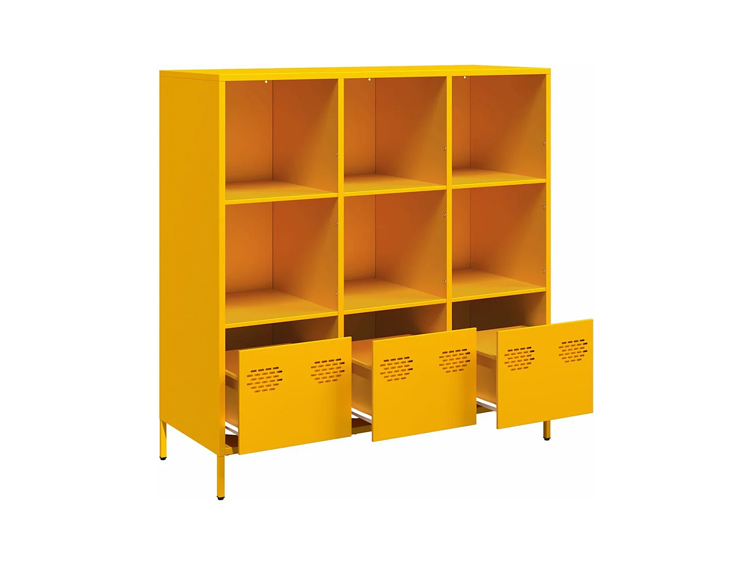 Buffet haut jaune moutarde 101,5x39x103,5 cm acier