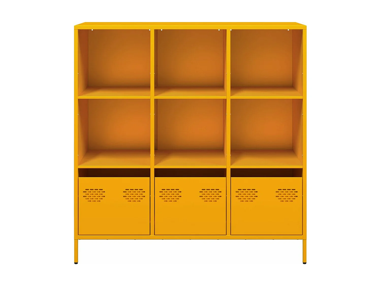 Aparador de acero amarillo mostaza 101,5x39x103,5 cm