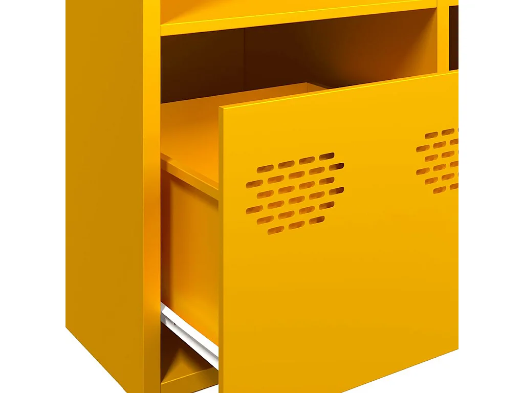 Aparador de acero amarillo mostaza 101,5x39x103,5 cm