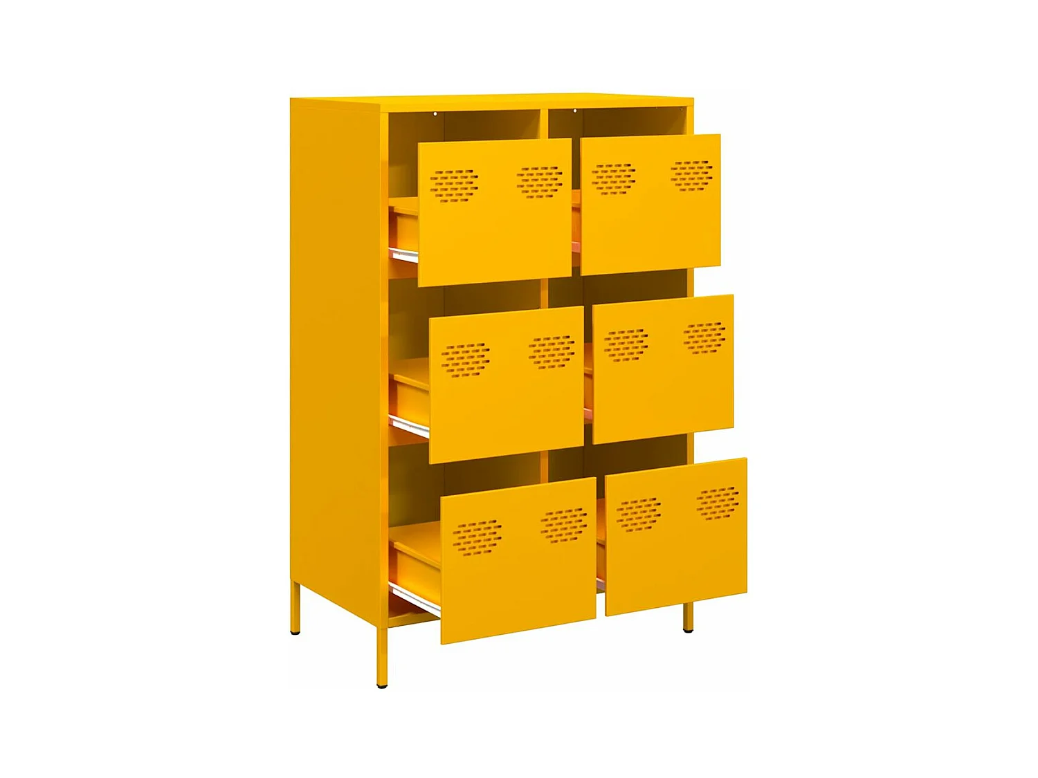 Buffet haut jaune moutarde 68x39x101,5 cm acier