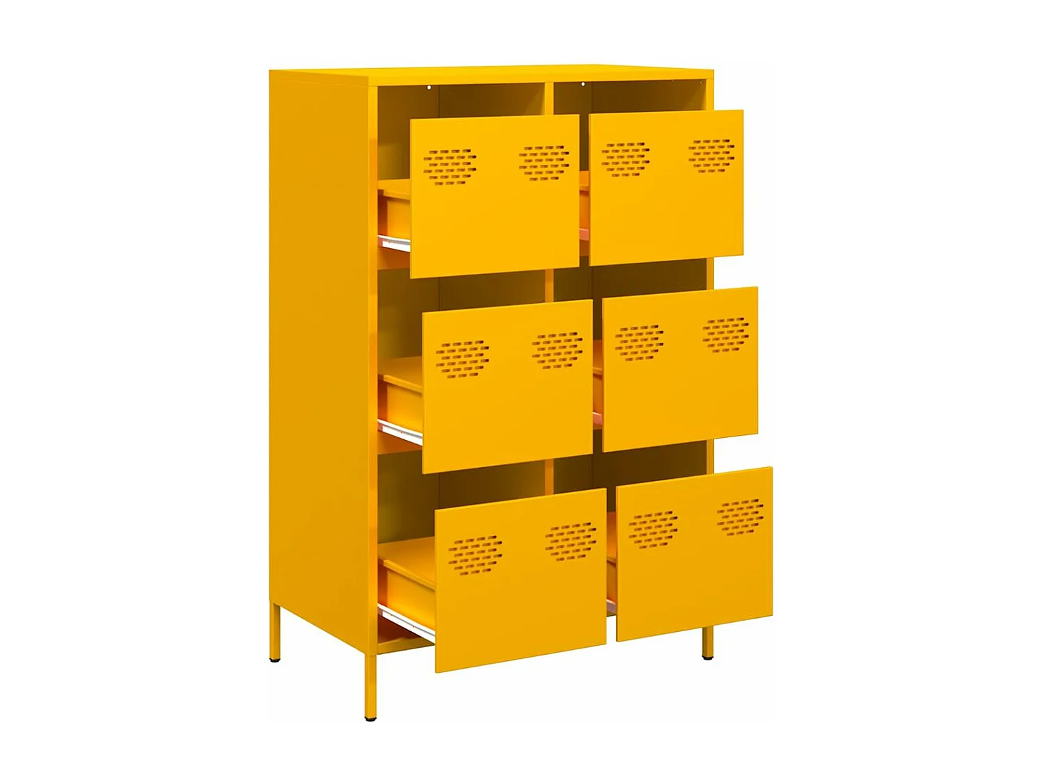 Buffet haut jaune moutarde 68x39x101,5 cm acier