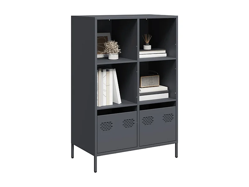 Buffet haut anthracite 68x39x103,5 cm acier