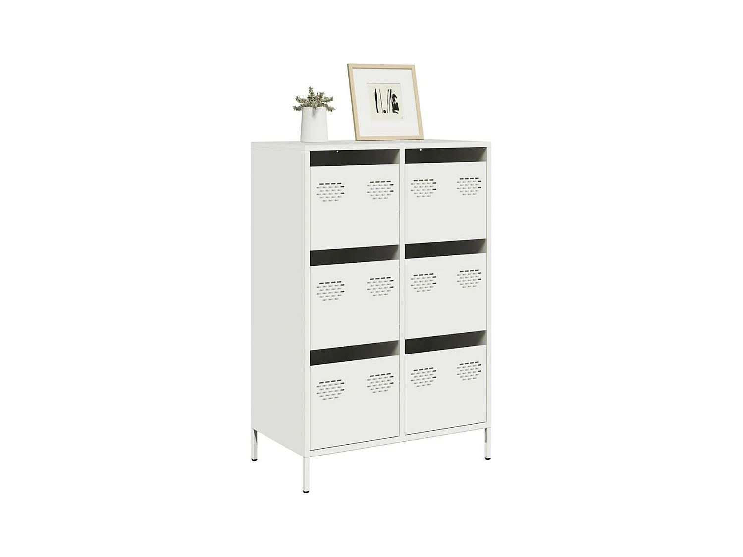 Buffet haut blanc 68x39x101,5 cm acier