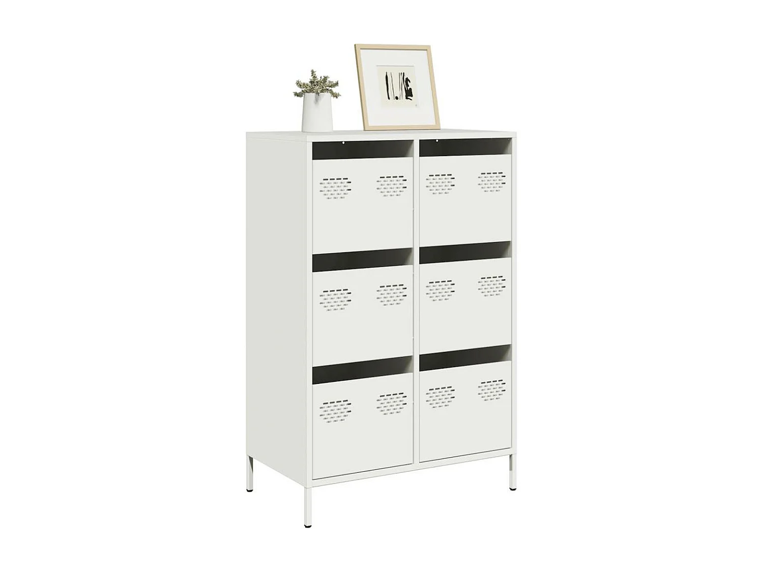 Buffet haut blanc 68x39x101,5 cm acier