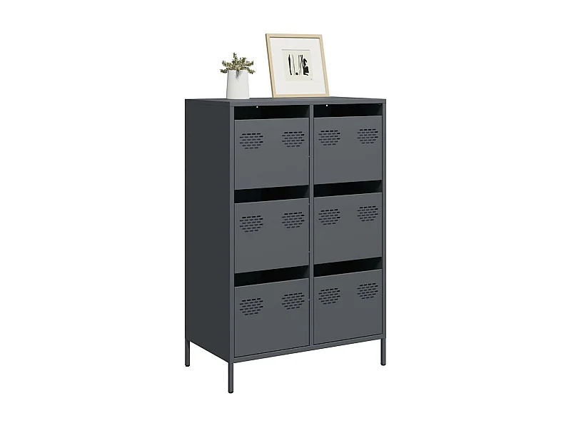 Buffet haut anthracite 68x39x101,5 cm acier
