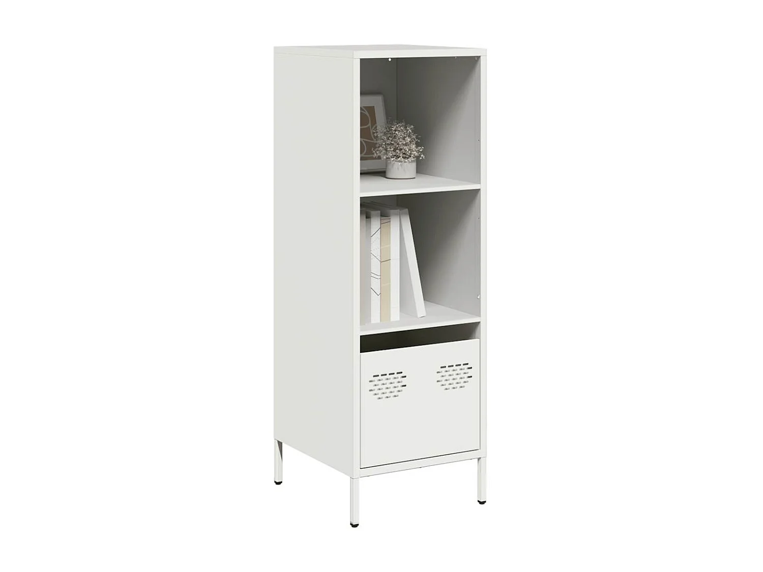 Highboard Weiß 35x39x103,5 cm Stahl