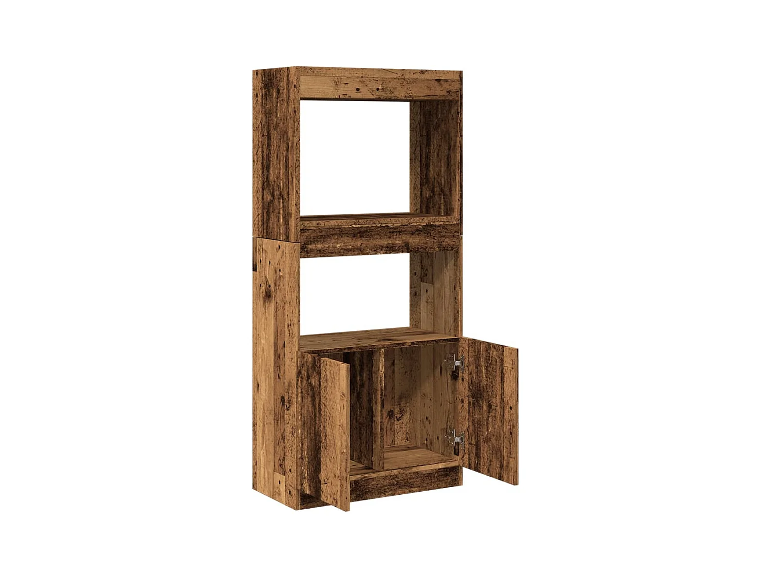 Buffet haut vieux bois 63x33x140 cm bois d'ingénierie