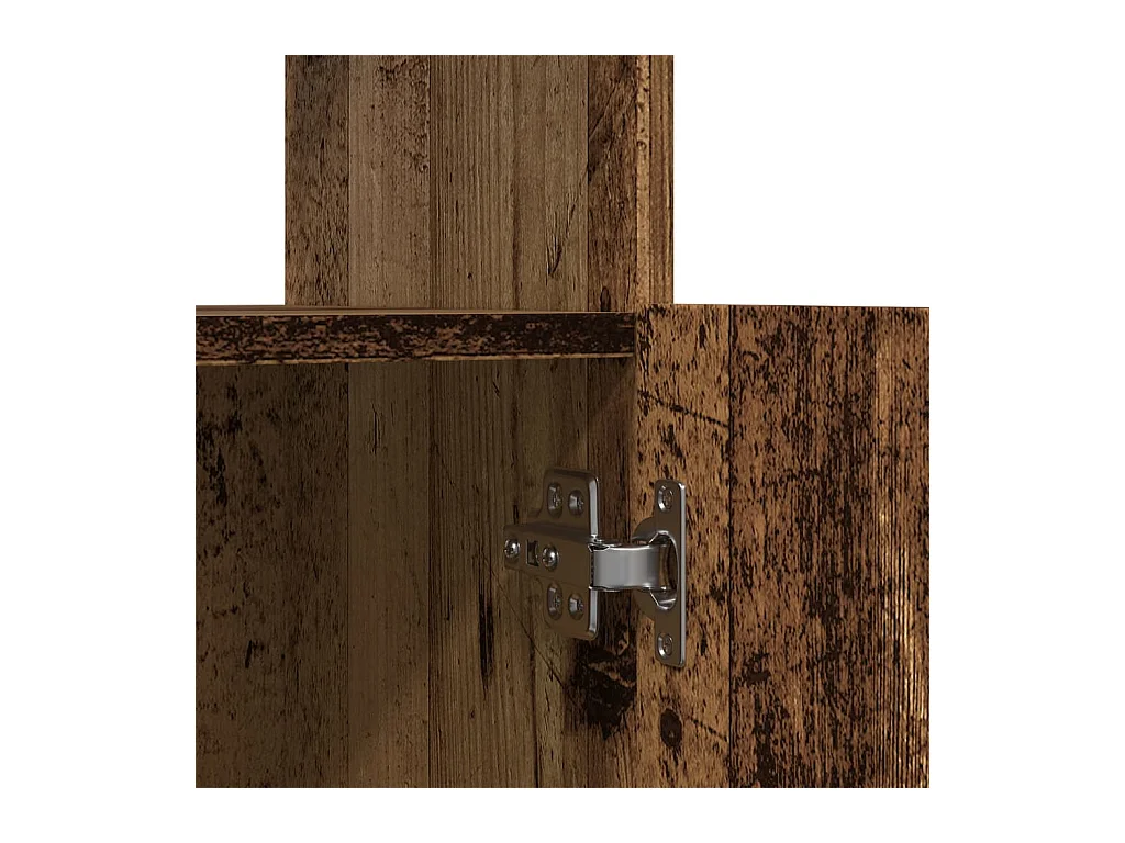 Buffet haut vieux bois 63x33x140 cm bois d'ingénierie