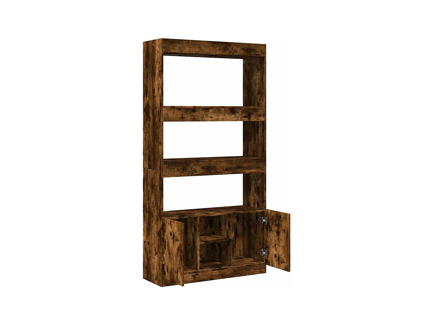 Buffet haut chêne fumé 92x33x180 cm bois d'ingénierie