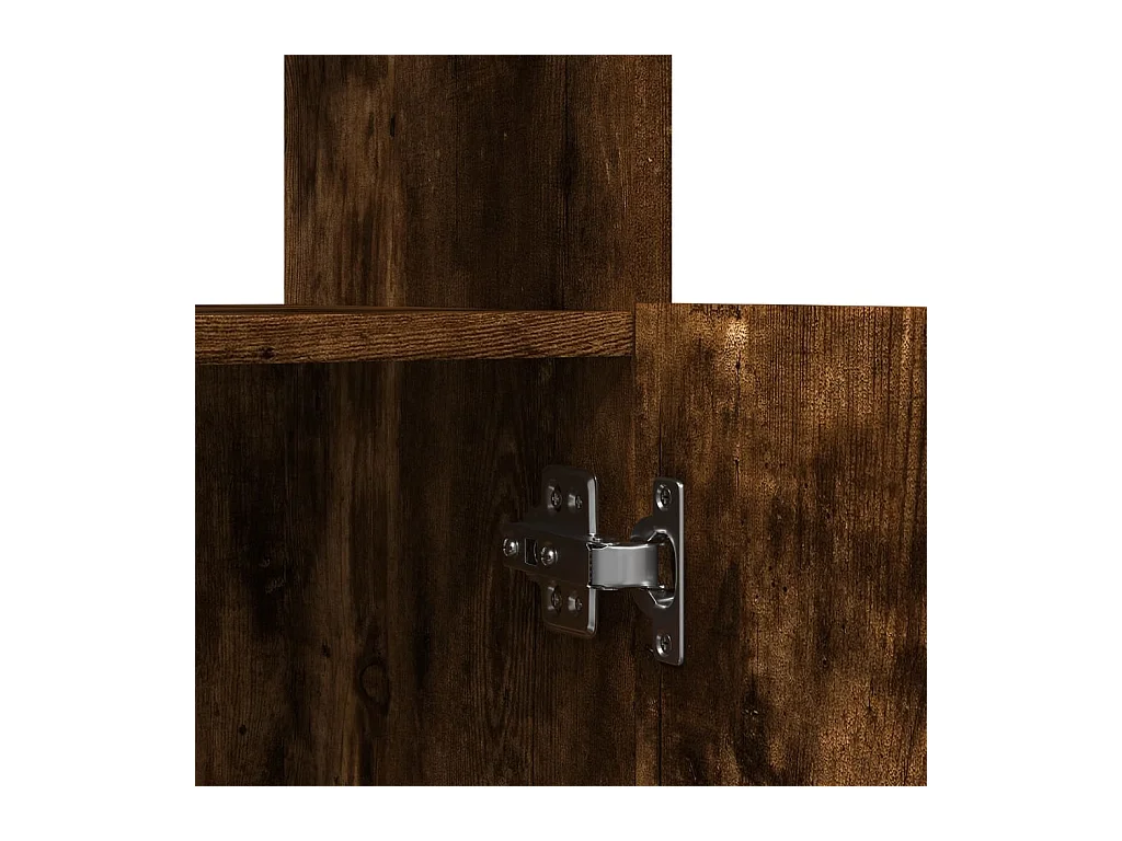 Buffet haut chêne fumé 92x33x180 cm bois d'ingénierie