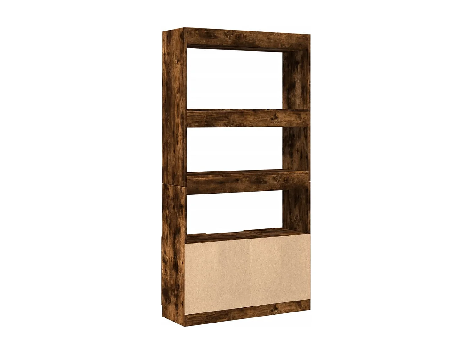 Buffet haut chêne fumé 92x33x180 cm bois d'ingénierie