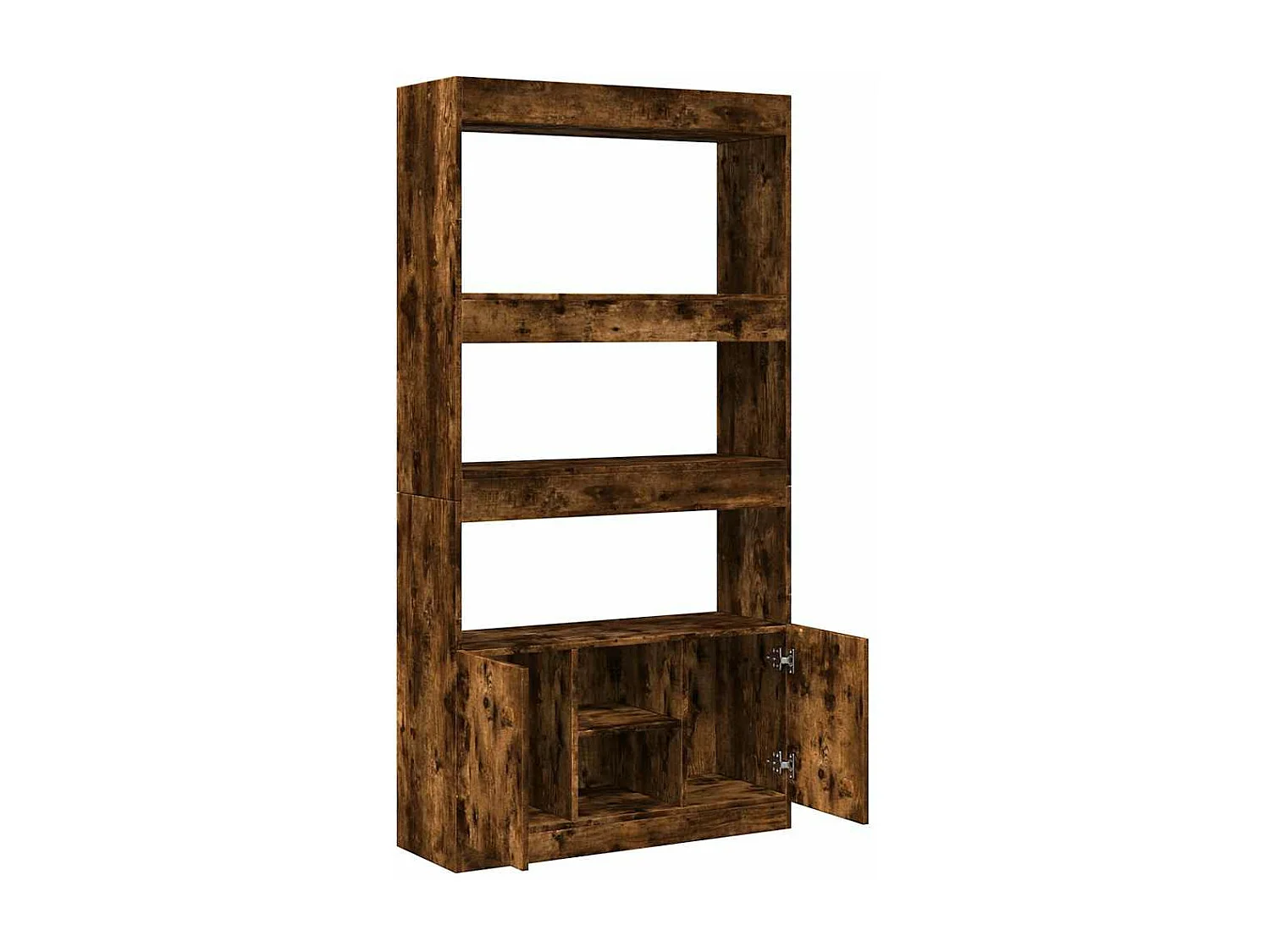 Buffet haut chêne fumé 92x33x180 cm bois d'ingénierie