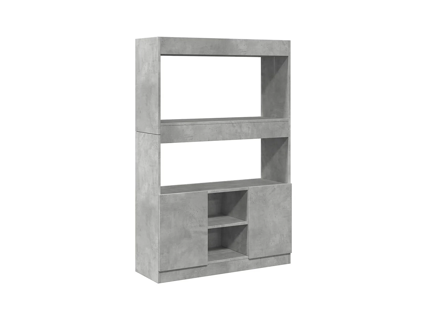 Buffet haut gris béton 92x33x140 cm bois d'ingénierie