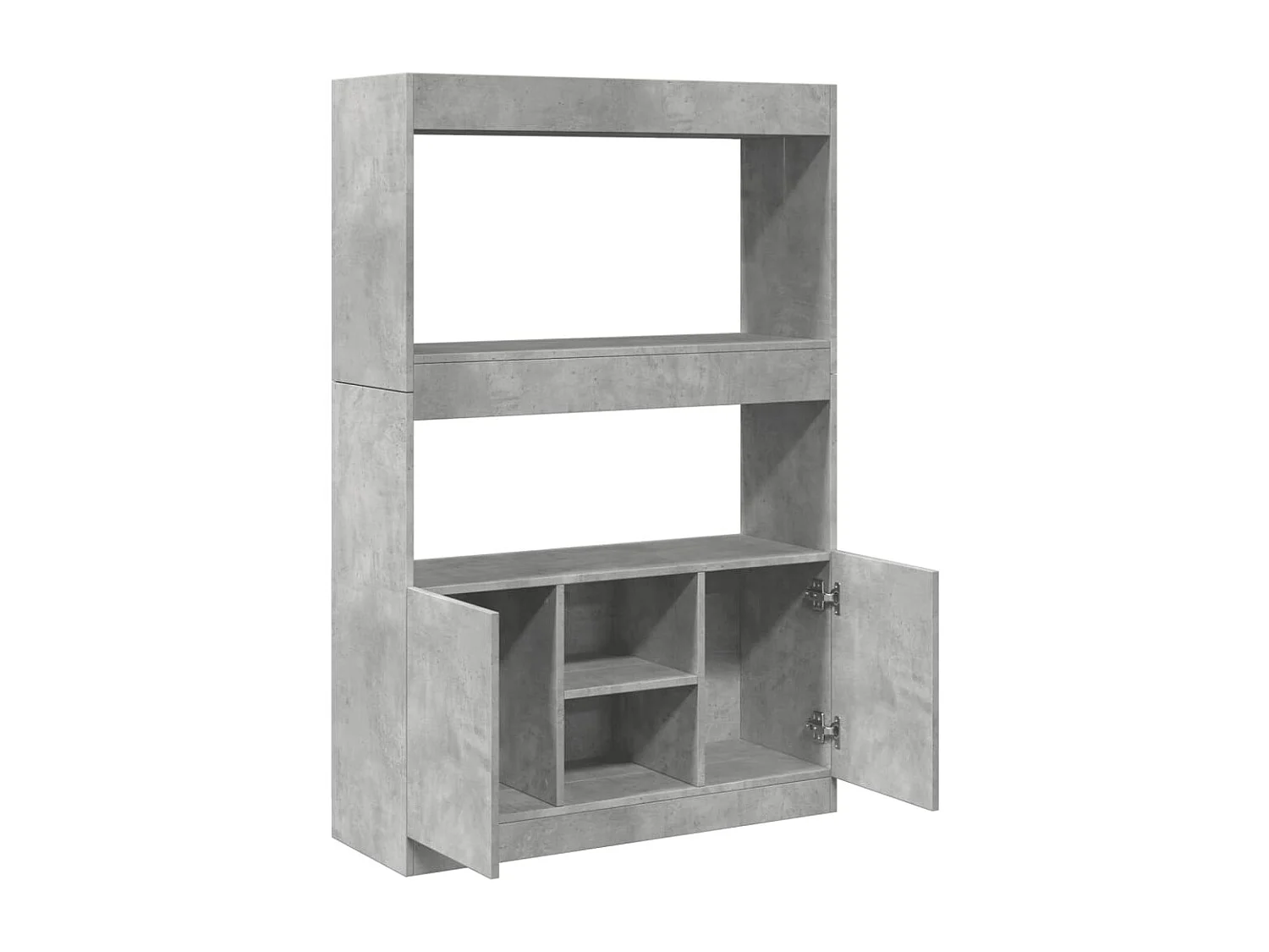 Buffet haut gris béton 92x33x140 cm bois d'ingénierie