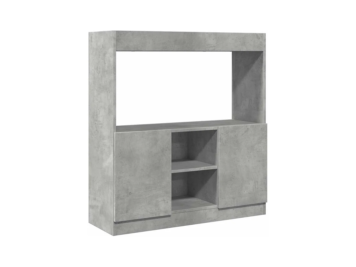 Buffet haut gris béton 92x33x100 cm bois d'ingénierie