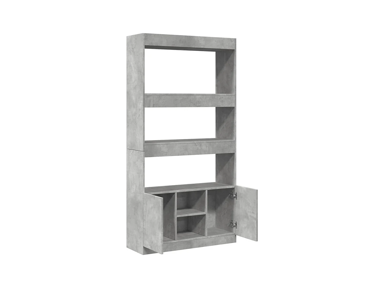 Buffet haut gris béton 92x33x180 cm bois d'ingénierie