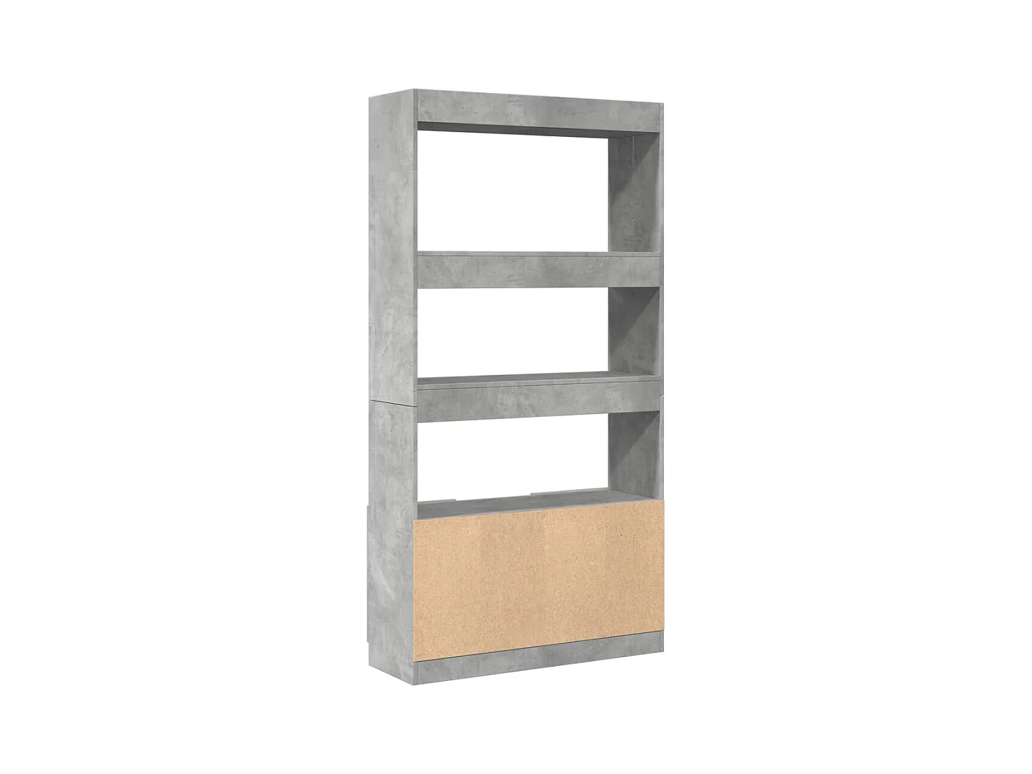 Buffet haut gris béton 92x33x180 cm bois d'ingénierie